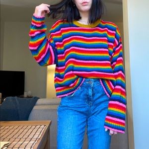 Comfy Swaggy Ragged Priest Rainbow Sweater